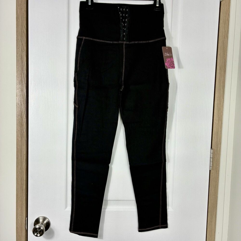 New Zhu’s Womens Leggings Compression Waistband Size XL Fits Like M Stretch